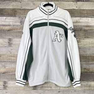 Majestic Oakland Athletics A's Dugout Jacket Mens Large Full Zip Authentic MLB